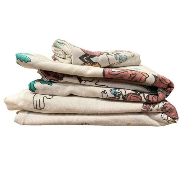 Vintage 80s California Raisins Twin Sheet Set Sears Nostalgic Refashion Kidcore - Picture 16 of 16